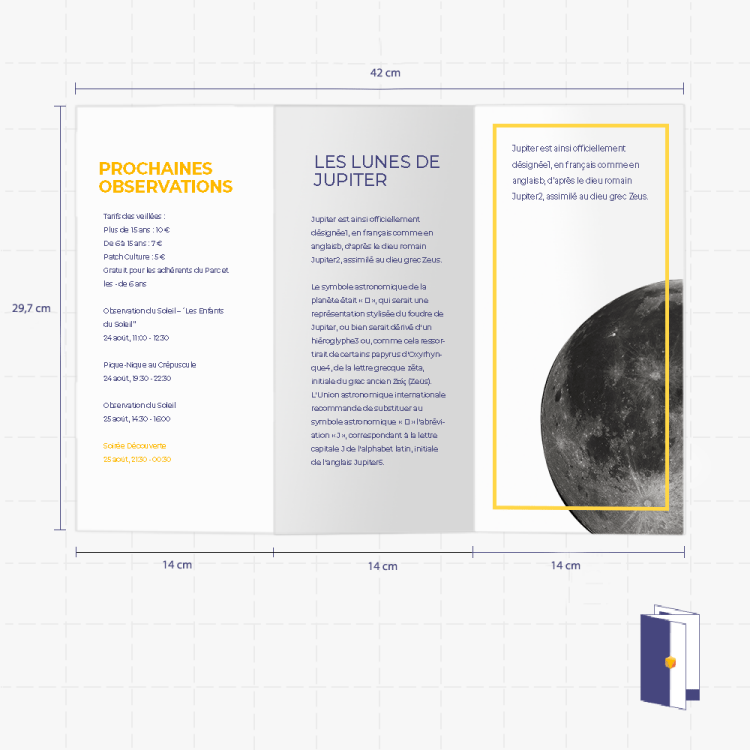 Dépliants 3 volets </br>42 x 29,7 cm ouvert - 14 x 29,7 cm fermé