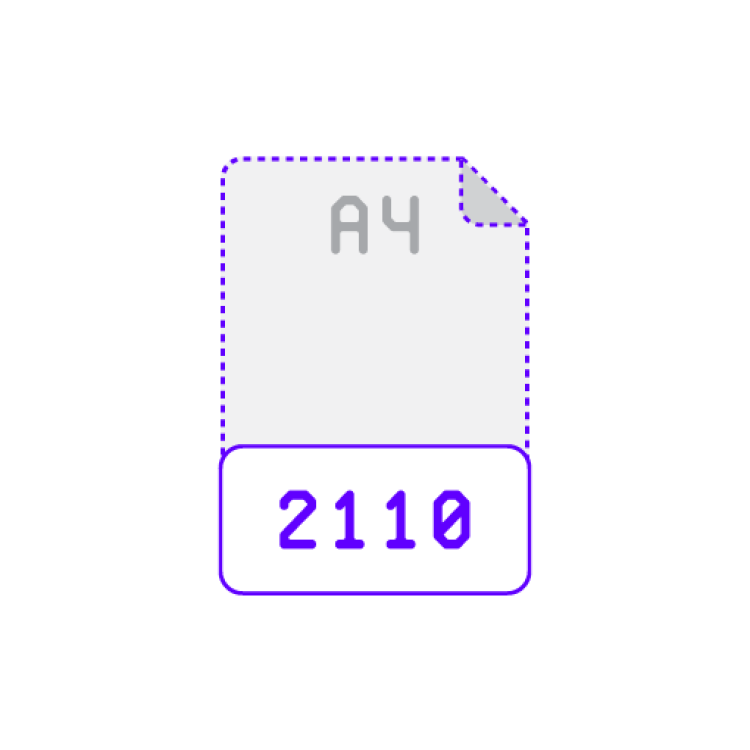 Carte d'invitation </br> au format 21 x 10 cm </br> orientation portrait