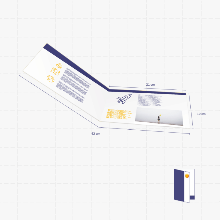 D&eacute;pliants 2 volets </br>42 x 12 cm ouvert - 21 x 12 cm ferm&eacute;