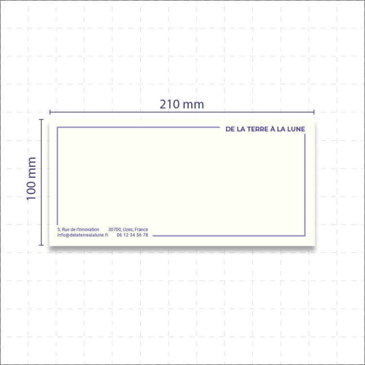 Carte de correspondance au format 21 x10 cm