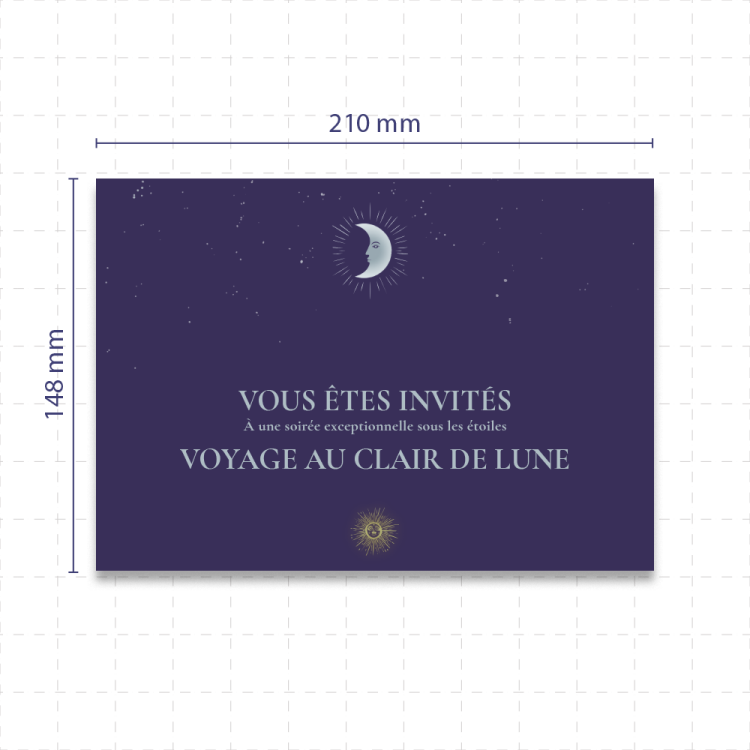 Carte d'invitation </br> au format </br>21 x 14.8 cm