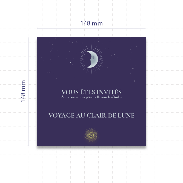 Carte d'invitation </br> au format </br>14.8 x 14.8 cm