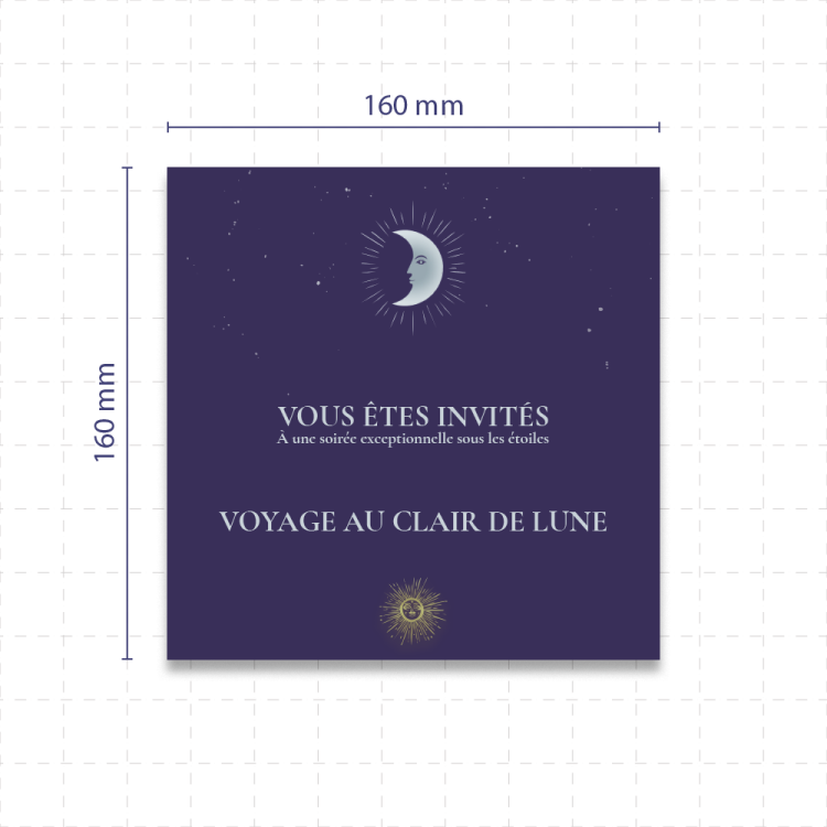 Carte d'invitation </br> au format </br>16 x16 cm